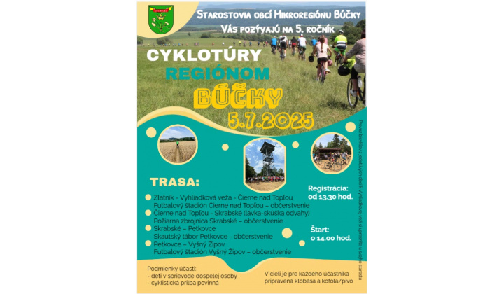 CYKLOTÚRA REGIÓNOM BÚČKY dňa 5.7.2025.