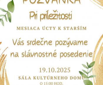 Aktuality / POZVÁNKA - ÚCTA K STARŠÍM - foto