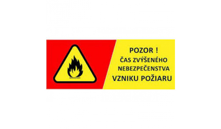 Vyhlásenie času zvýšeného nebezpečenstva vzniku požiadu od 10.4.2026